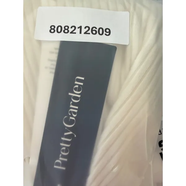 PrettyGarden Ribbed Cowl Neck Top Women Small Cream Long Sleeve Ruched Side NWT - Image 9