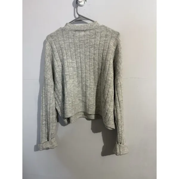 Sincerely Jules Women's‎ Crop Knit Sweater Gray Size M - Image 5