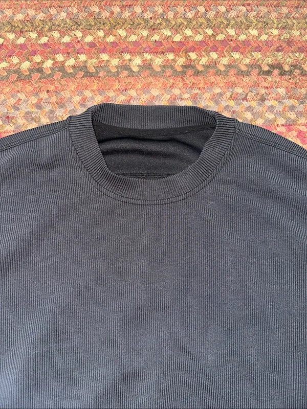 LULULEMON RIBBED SOFTSTREME Classic Black Cropped Crewneck Sweatshirt - Image 2