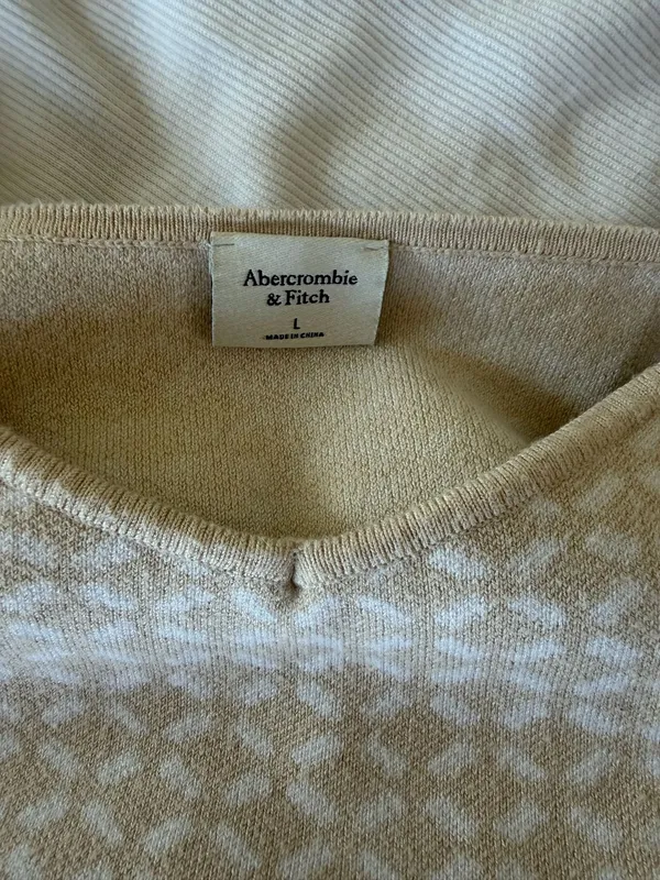 Abercrombie Patterned Tank Top Cream - Image 4