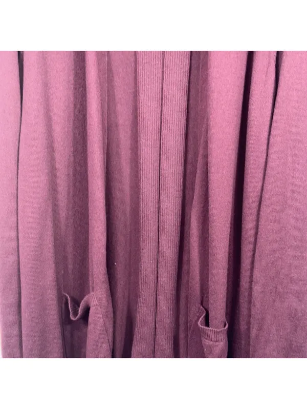 LOFT Outlet Large Burgundy Open Front Cardigan - Image 3