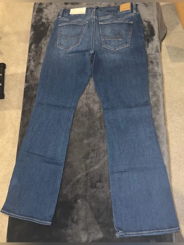 American Eagle Curvy Low Rise Kick Bootcut Next Level Stretch Jean Size 8 Short - Image 15
