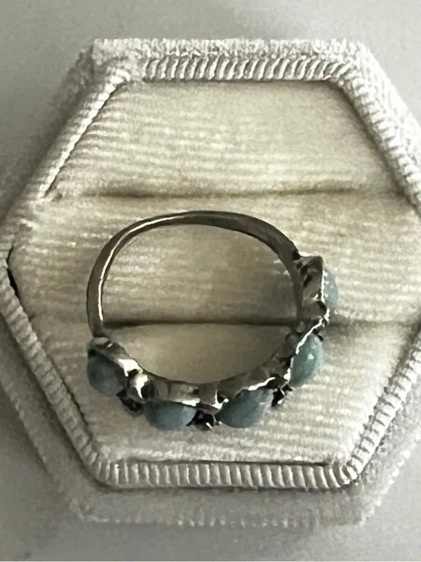 Boho/Vintage Distressed Design Faux Turquoise Ring Size 6 NWT - Image 3