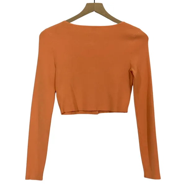ARITZIA Sunday Best Izzy Cropped Button Up Cardigan - Orange - XS - Image 2
