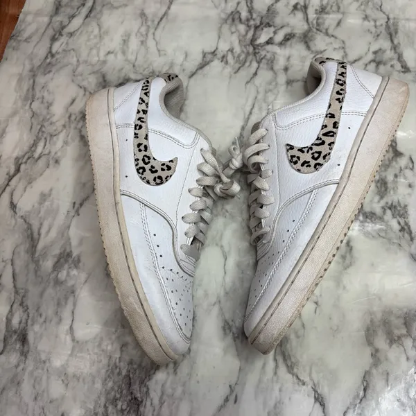Nike Court Vision Low Women’s White tan brown Animal Print size 9.5 - Image 7