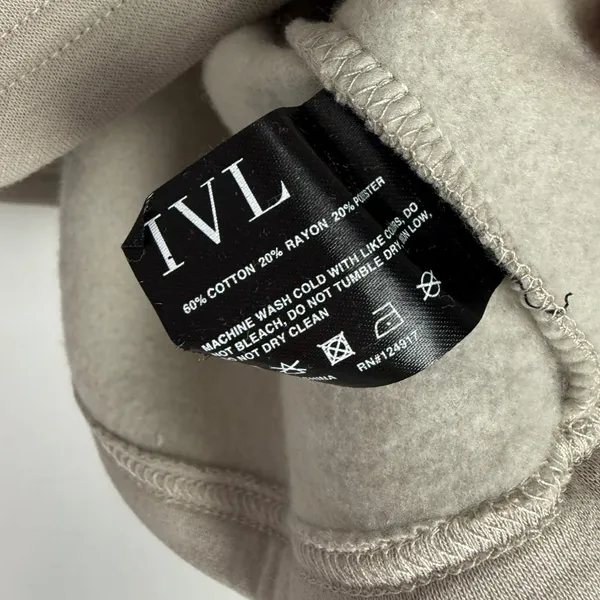 NWT IVL Collective Cropped Crewneck Sweatshirt Cotton Fleece Stone Size Medium M - Image 7