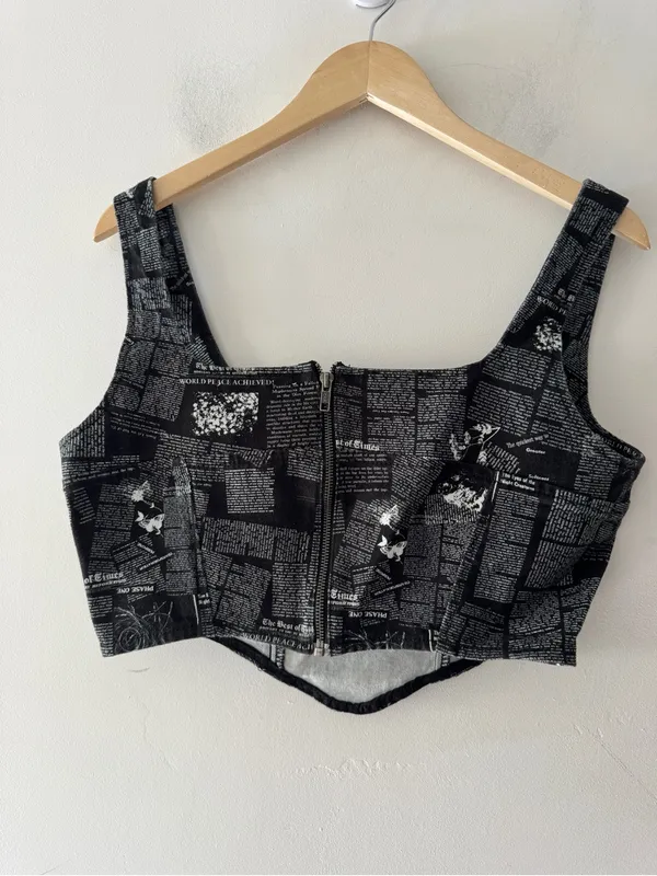Reformation‎ Jeans Raya Style Zine Denim Bustier Top - Image 3
