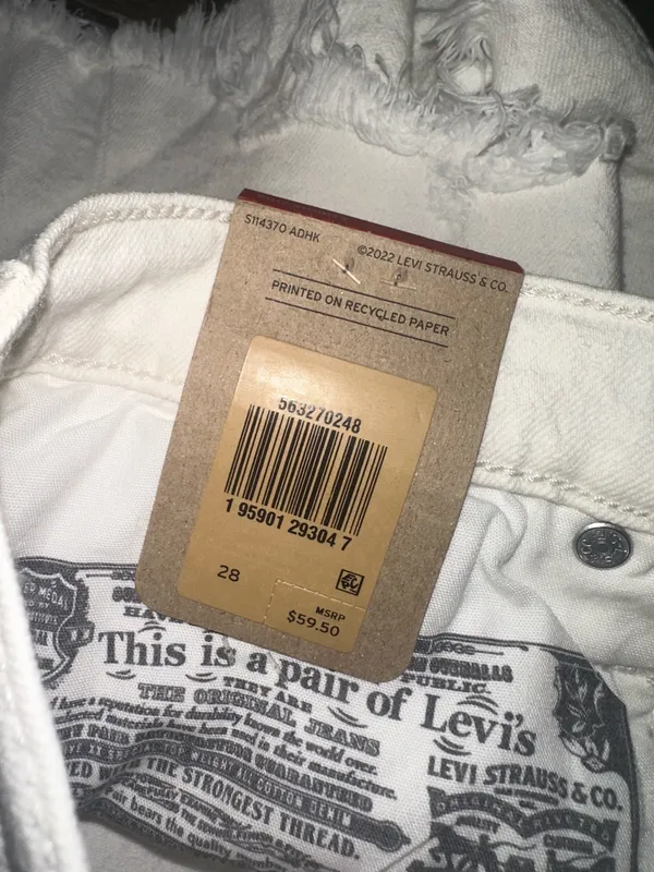 Levi’s 501 High-Rise Denim Jean Shorts White - Image 3