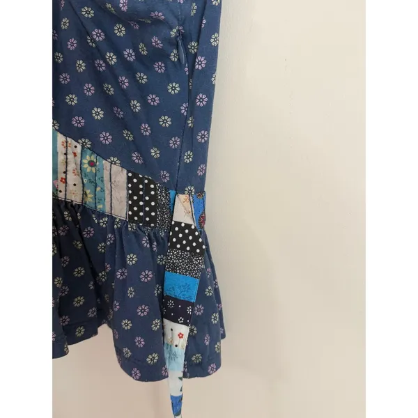 Free People Anthropologie Let me Be Patchwork Top Med Floral Boho V-Neck Tie Back - Image 6