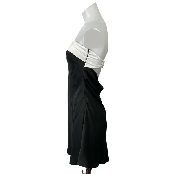 Princess Polly Black Strapless Tube Bandeau Cutout A Line Mini Dress Size 4 - Image 2