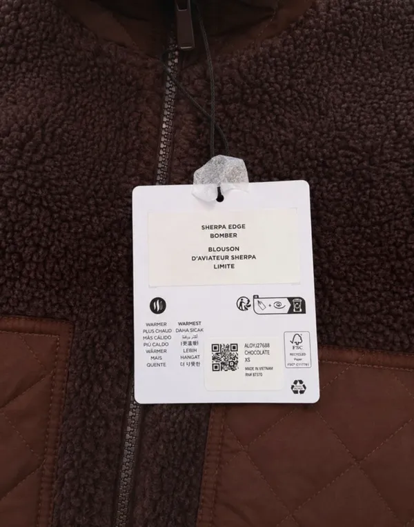 Alo Sherpa Edge Bomber XS NWT chocolate - Image 2