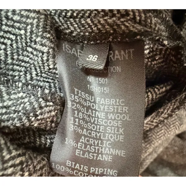 Isabel Marant Kingsley Draped Tweed Dress Wool Silk Blend Asymmetrical 36/US 4 - Image 8