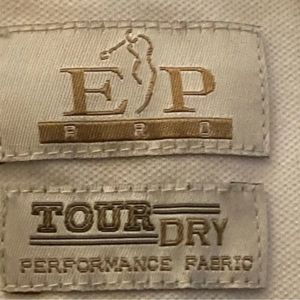 EP PRO Tour Dry Performance White w/Blk Trim Short Sleeve Golf Polo Snaps Large - Image 11