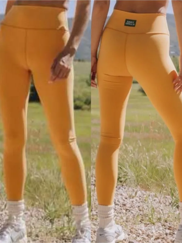 Daily Drills Go! High Rise Leggings Honey Gold Mustard Yellow - Image 2