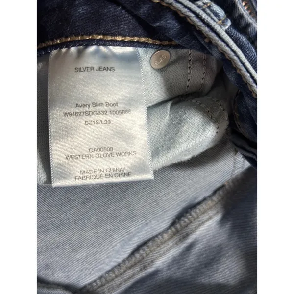 Silver Jeans Avery Slim Boot Medium Wash Denim Jeans W94627SDG332 Sz 18 L33 Wmn - Image 8