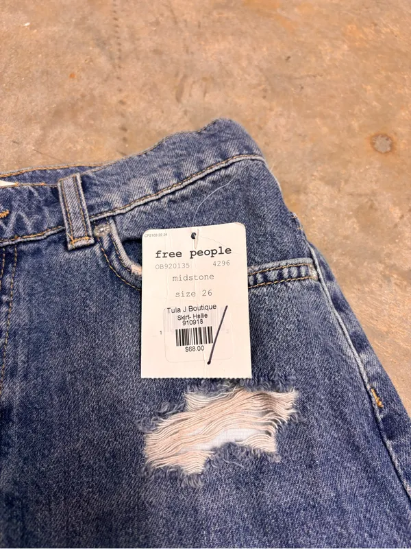 Free People Denim Western Country Jean Skirt NWT Women’s 26 - Image 3
