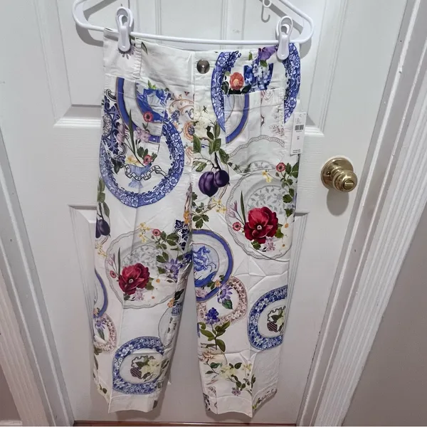 NWT Anthropologie The Colette Cropped Wide-Leg Pants Magic Fabric Edition sz 26 - Image 5