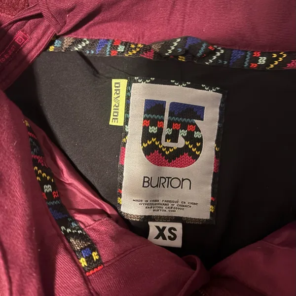 Burton Maroon Ski Pants, womens XS - Image 3