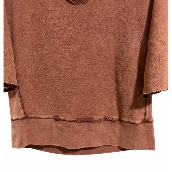 Free‎ People West Track Distressed Hoodie Brown Women's Size Small - Image 5