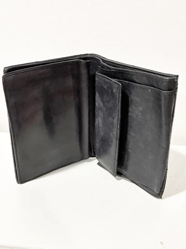 PRADA BLACK Quilted NYLON & Leather WALLET Snap Closure Made in Italy - Image 6