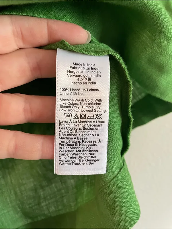 J. Crew Summer Moss Linen Sailor Square Neck Top Size Medium - Image 5