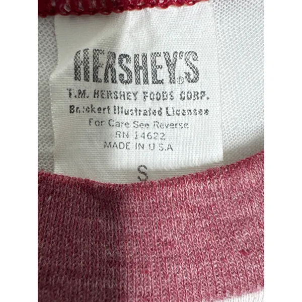Vintage 90s Hershey’s Milk Chocolate Ringer Tee USA Made Slim Fit Small - Image 12