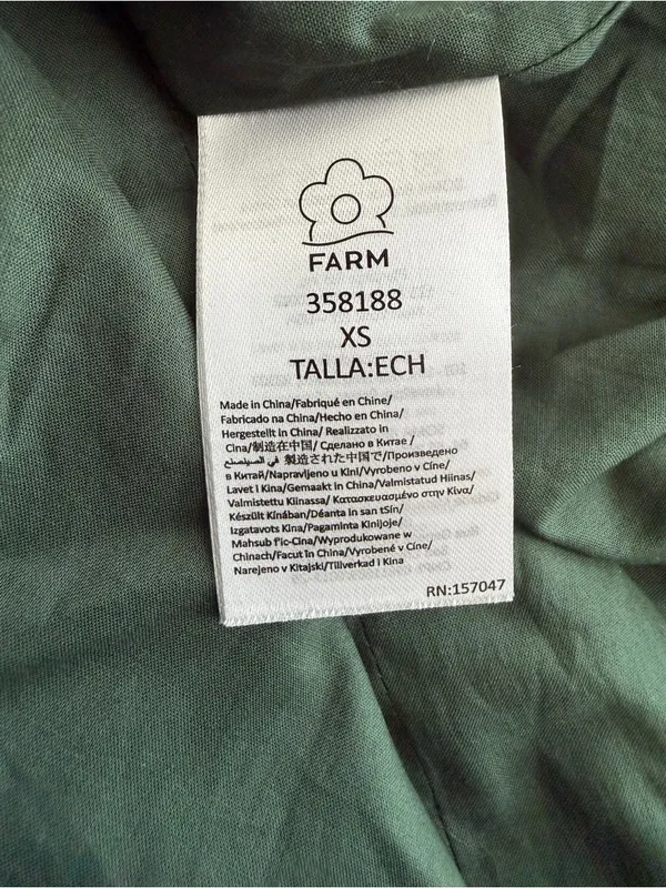 Farm Rio Dress Nature Floral Sleeveless Linen XS - Image 6
