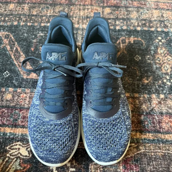 APL ATHLETIC‎ PROPULSION LABS Tracer Navy & White Mélange TechLoom Sneaker - Image 7