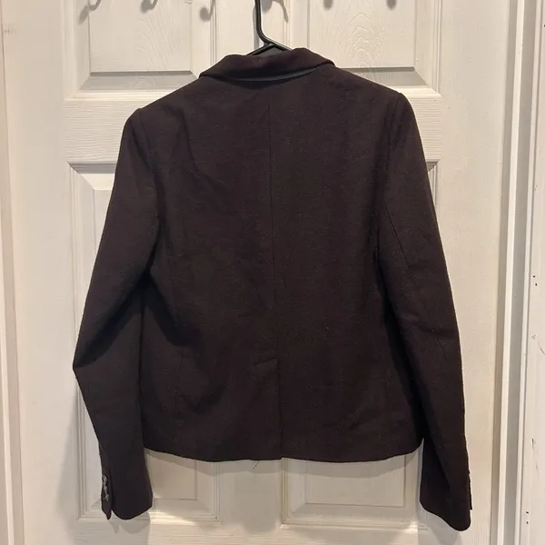 Gap The Academy Blazer Womens 10 Burgundy Wool Blend Two Button Tailored Jacket - Image 5