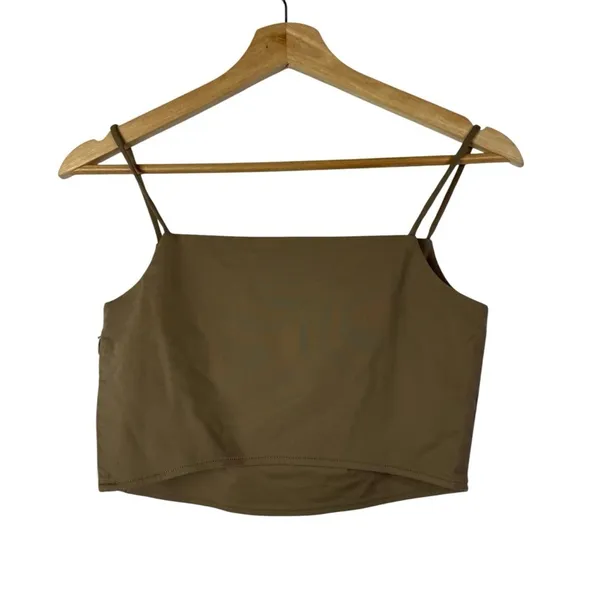 & Other‎ Stories Light Brown Square Neck Crop Tank Top 2 - Image 2