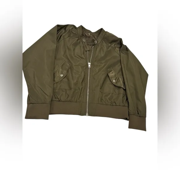 🧥‎ Free People Midnight Bomber Jacket Olive Green Women’s L 🧥 - Image 2