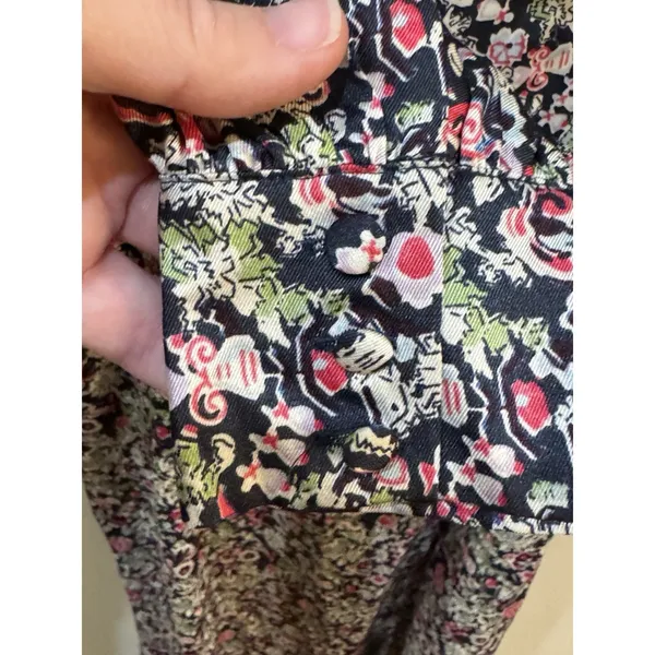 $395 Cinq A Sept Women's Blue Multi Quin Floral Print Long Sleeve Dress‎ Size 2 - Image 10