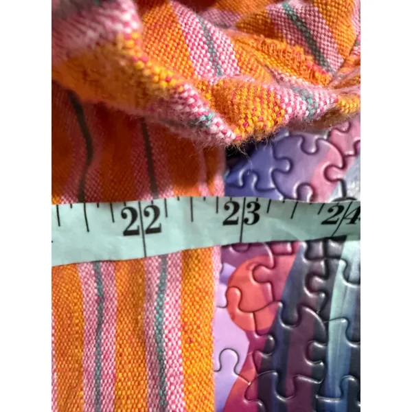 Pilcro Orange Pink‎ Stripe Button Down Shirt Women's Size M Casual Short Sleeve - Image 6
