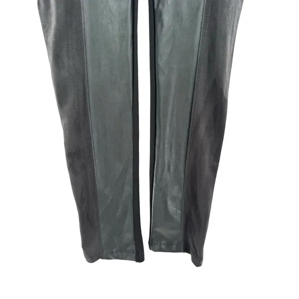 ZARA W&B Collection Black Pull On Ponte Pants Leggings Faux‎ Leather Suede Small - Image 4