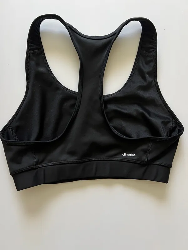 adidas Black Racerback Performance Sports Bra with Logo - Image 4