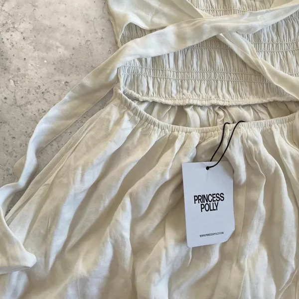 princess polly white mini flowy boho dress - Image 3