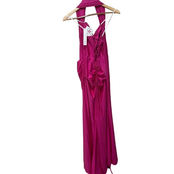 Aqua Satin Corset Gown‎ Size 16 - Image 6