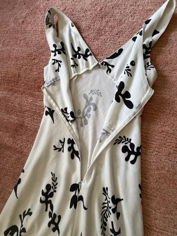 Anthropologie Paper Heart Women’s S Linen Blend Black White Maxi Dress - Image 11
