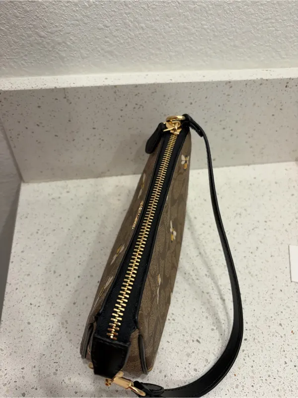 Coach Brown Bee Print Signature Nolita 19 Gold Hardware Small Designer EUC - Image 9
