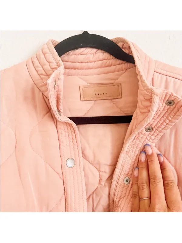 Blank NYC cropped quilted jacket in pink - Image 3