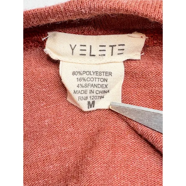 Yelete‎ Womens Medium Rust Burnt Orange Dolman Sleeve Knit Top Oversized Boho - Image 7