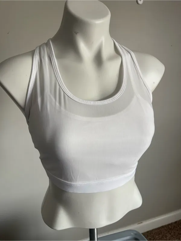 FABLETICS White Faye High Impact Cross Back Sports Bra Sz XL - Image 2