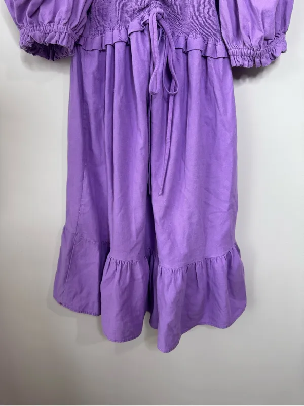 Farm Rio Puff Sleeve Linen Blend Mini Dress - Image 7