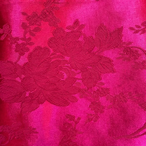 Hugo Buscati Sheath Dress 10 Red Floral Damask Satin 90s Party Glam Cocktail Y2K - Image 9