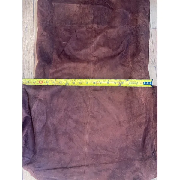 VTG Ambria SUEDE Designer Midi Length Dolman Dress‎ Sz S brown leather - Image 6