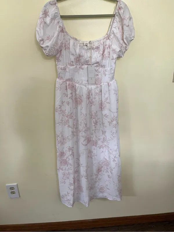 NEW Altar’d State White & Pink Floral Maxi Dress Size XL NWT - Image 3
