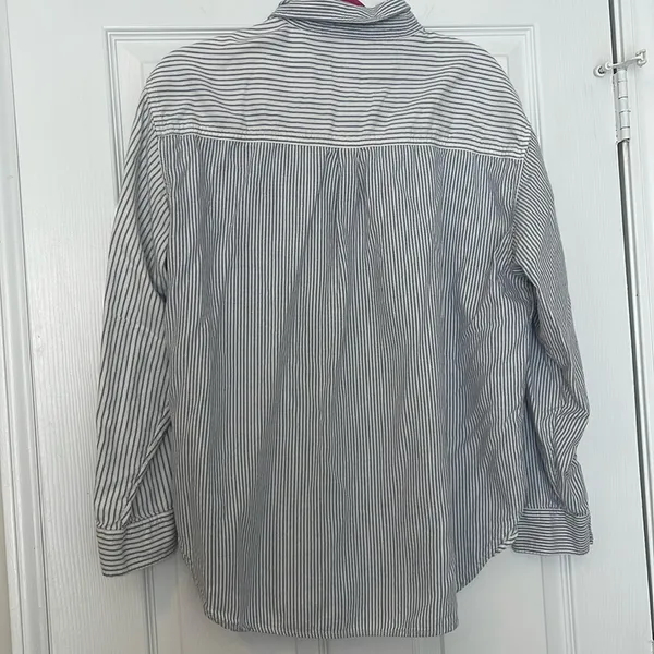 American Eagle stripe oversized button down top - Image 2