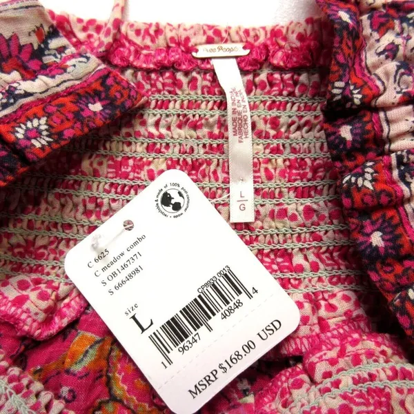 NWT Free People Real Love Maxi in Meadow Combo Floral Cotton Halter Dress L - Image 8