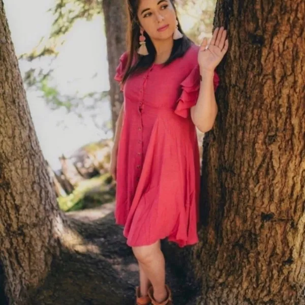Umgee‎ babydoll dress color berry - Image 4
