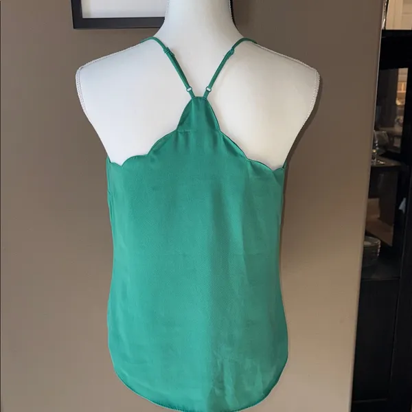 J CREW Green Scallop-Edge Camisole Top Size 6 - Image 4